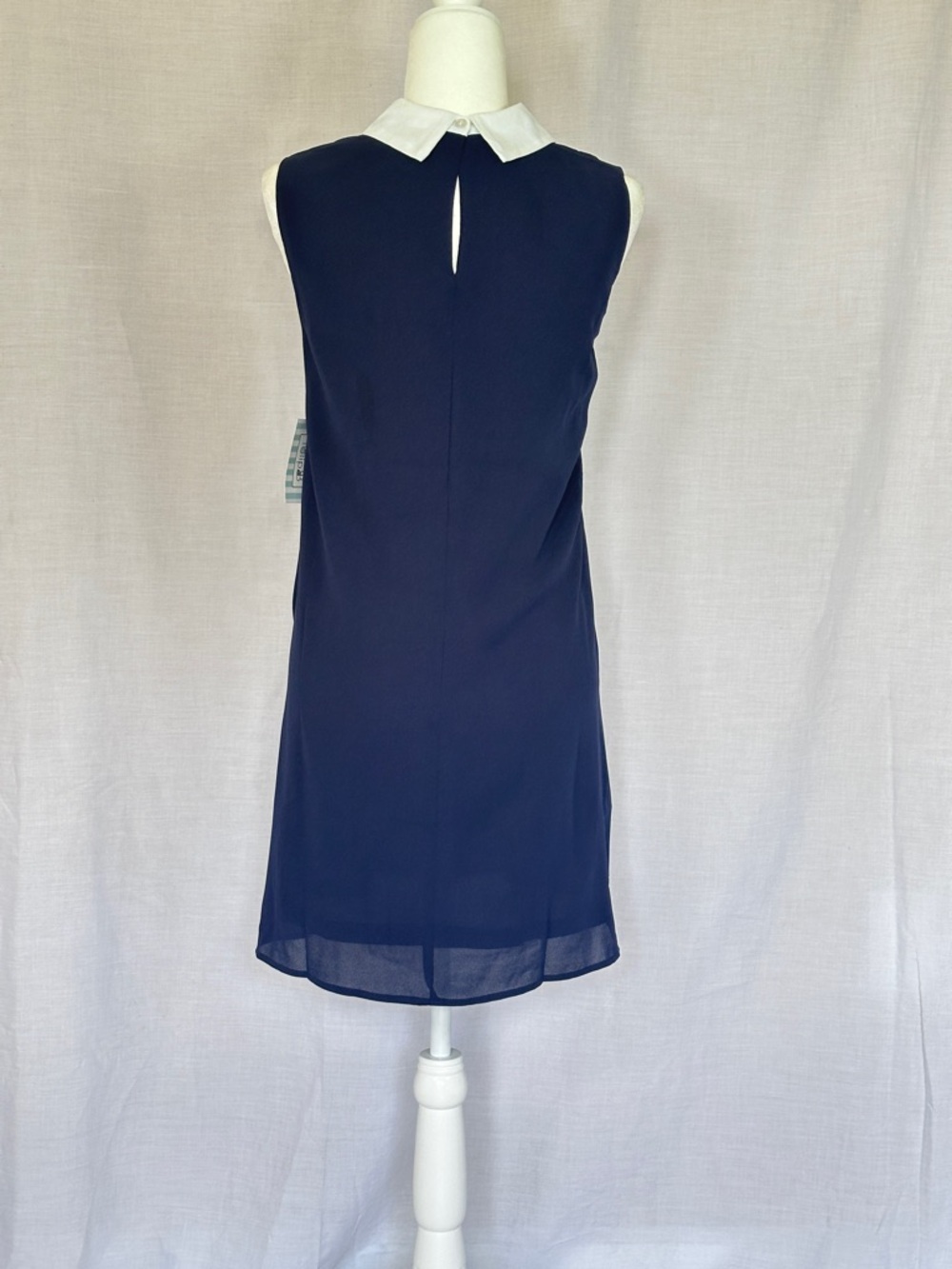 Tulip B Navy Sleeveless Mini Dress with White Pointed Collar - Picture 5 of 9